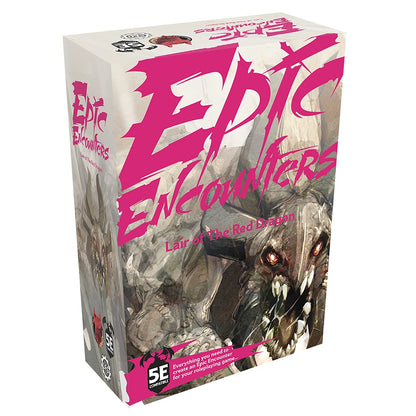 Epic Encounters: Lair of The Red Dragon RPG Juego de Mesa de fantasía con Enorme Miniatura de Jefe, tapete de Juego de Doble Cara y Libro de Aventuras Game Master con estadísticas de Monstruos