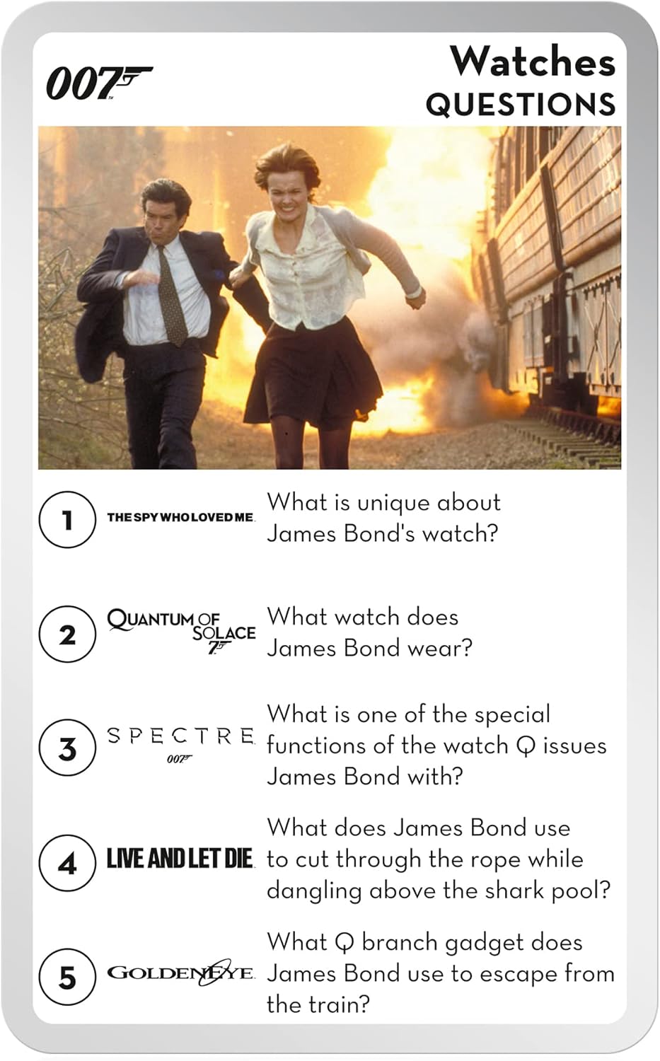 Top Trumps James Bond Quiz Game, 500 questions to test your MI6 knowledge starting with Dr. No, No Time To Die, Casino Royale and You Only Live Twice, makes a great gift for ages 12 plus