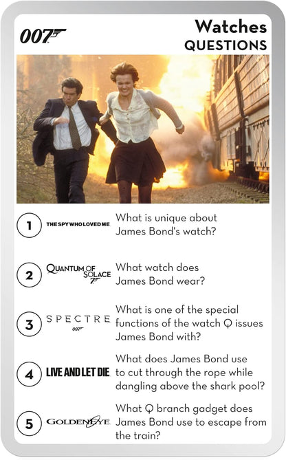 Top Trumps James Bond Quiz Game, 500 questions to test your MI6 knowledge starting with Dr. No, No Time To Die, Casino Royale and You Only Live Twice, makes a great gift for ages 12 plus