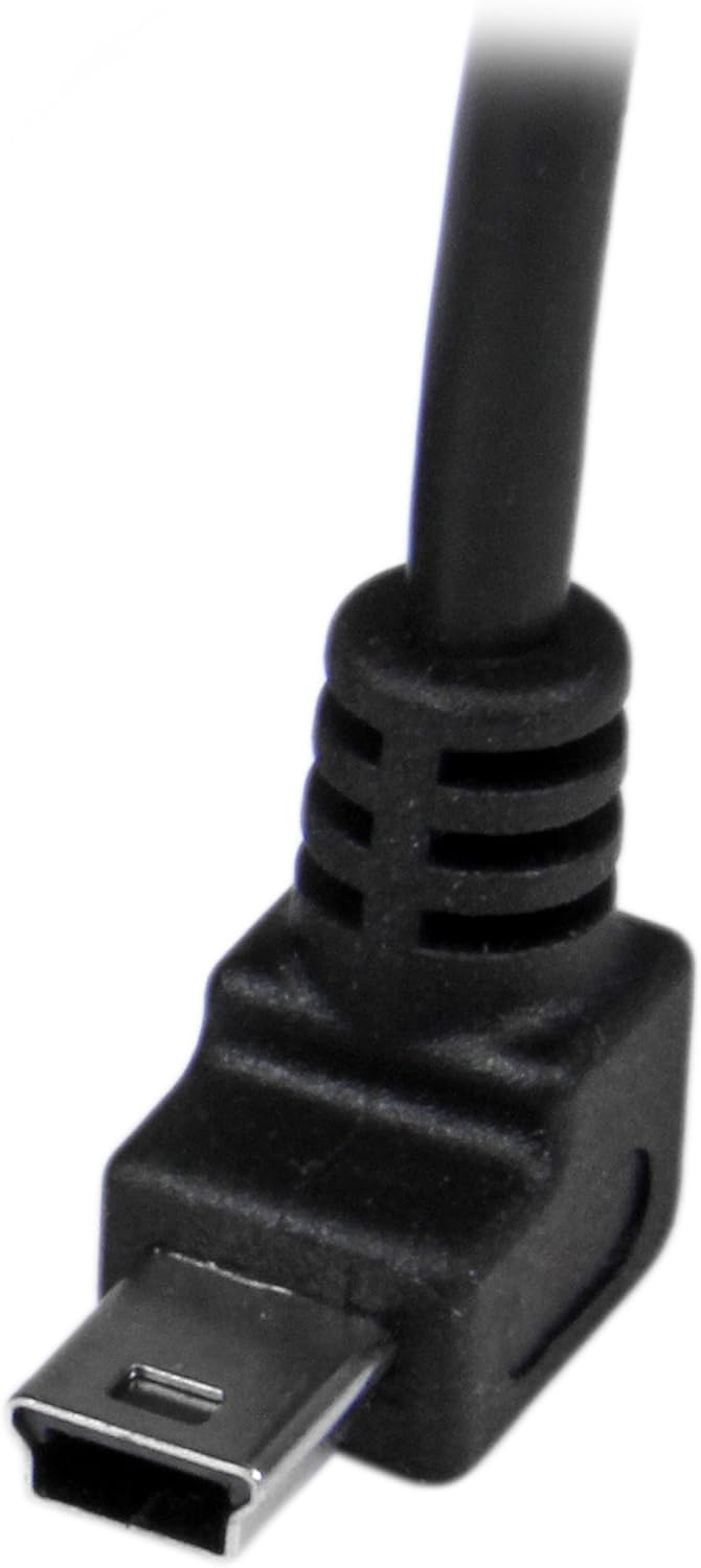 StarTech.com 1m Mini USB Cable Cord - A to Up Angle Mini B - Up Angled Mini USB Cable - 1x USB A (M), 1x USB Mini B (M) - Black (USBAMB1MU