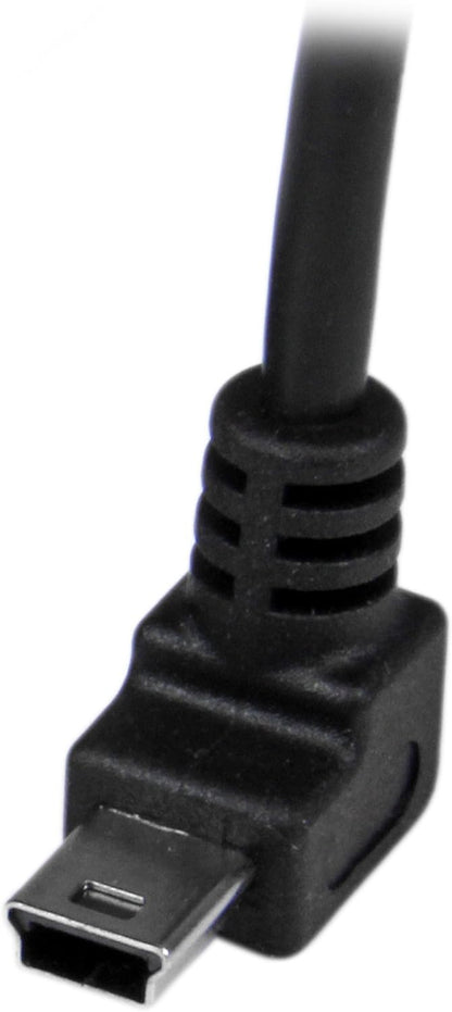StarTech.com 1m Mini USB Cable Cord - A to Up Angle Mini B - Up Angled Mini USB Cable - 1x USB A (M), 1x USB Mini B (M) - Black (USBAMB1MU
