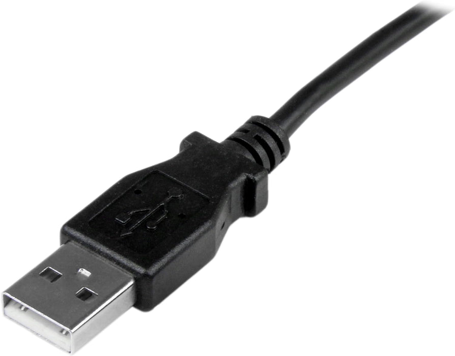 StarTech.com 1m Mini USB Cable Cord - A to Up Angle Mini B - Up Angled Mini USB Cable - 1x USB A (M), 1x USB Mini B (M) - Black (USBAMB1MU
