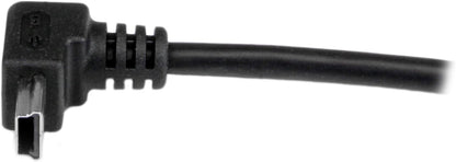 StarTech.com 1m Mini USB Cable Cord - A to Up Angle Mini B - Up Angled Mini USB Cable - 1x USB A (M), 1x USB Mini B (M) - Black (USBAMB1MU