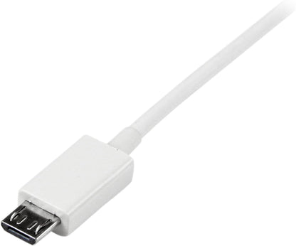 StarTech.com USBPAUB1MW 3.3 ft (1 m) USB to Micro USB Cable, USB 2.0 A to Micro B, White, Micro USB Cable