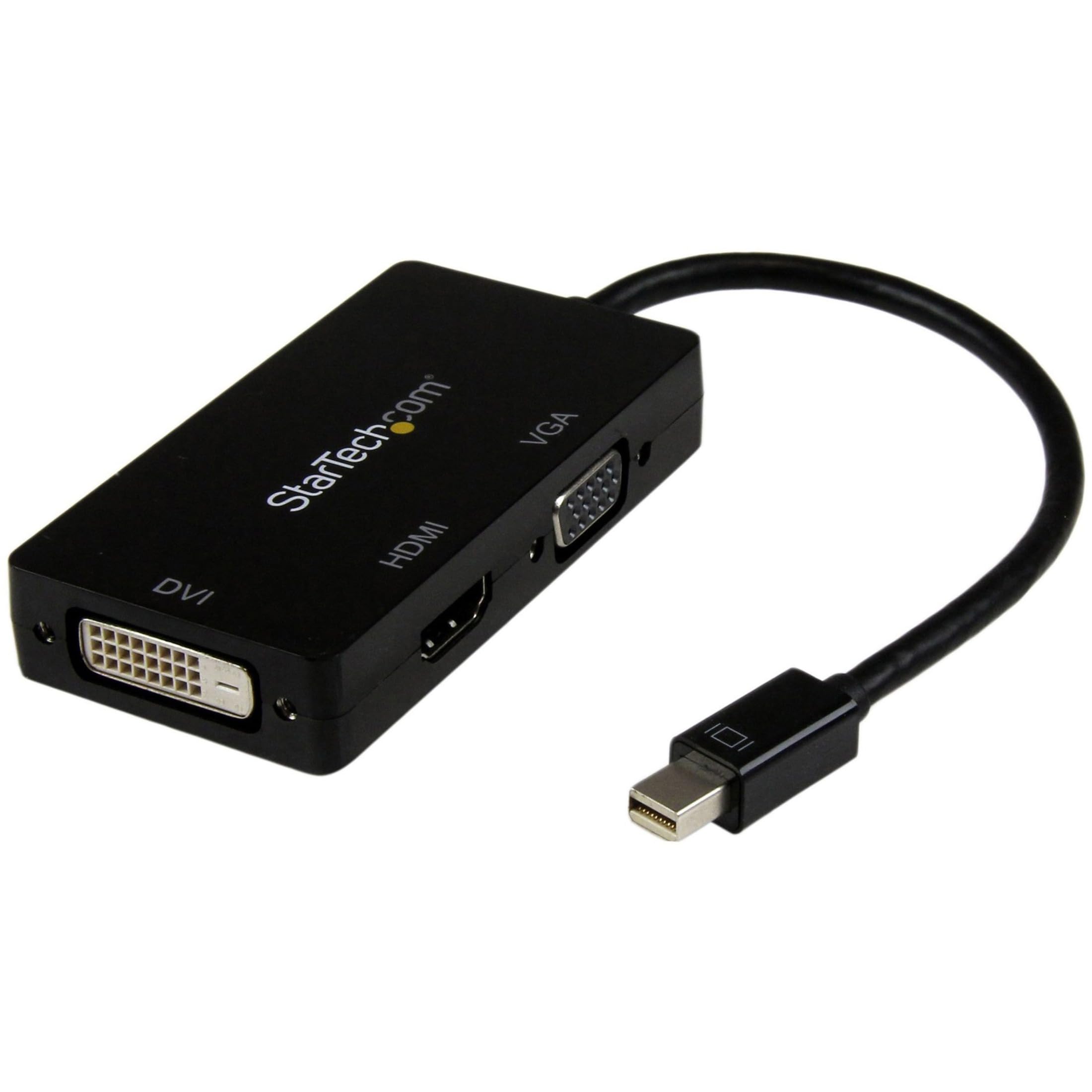 StarTech.com 3 in 1 Mini DisplayPort Adapter - 1080p - Mini DP / Thunderbolt to HDMI / VGA / DVI Splitter for Your Monitor (MDP2VGDVHD