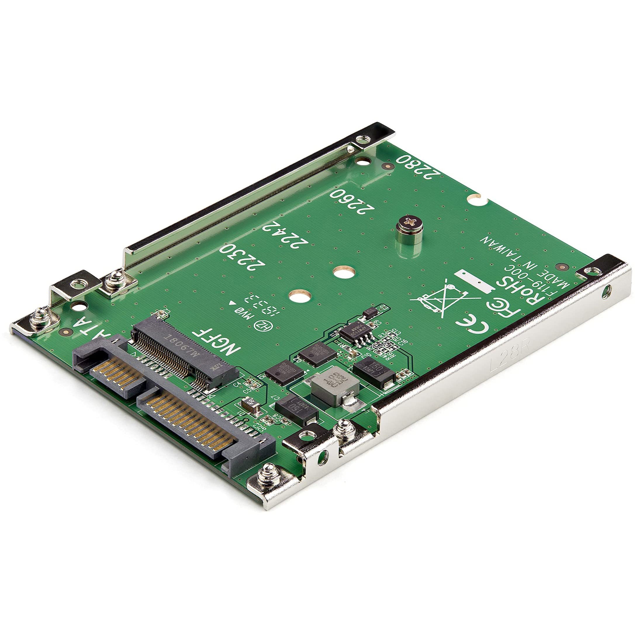 StarTech.com M.2 SATA SSD to 2.5" SATA Adapter, Not Compatible with NVMe, Open-Frame Bracket, 7mm High, M2 Hard Drive Adapter