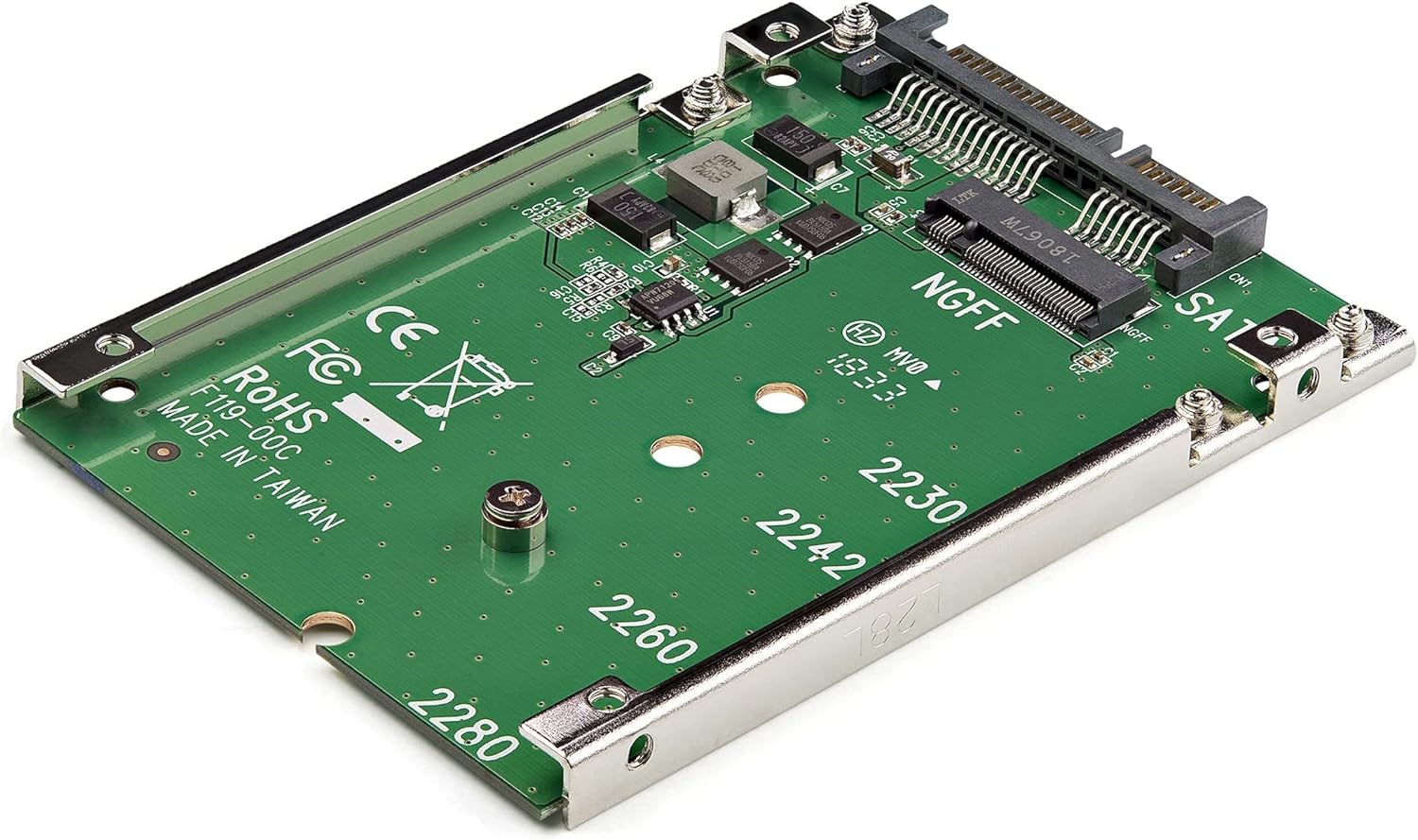 StarTech.com M.2 SATA SSD to 2.5" SATA Adapter, Not Compatible with NVMe, Open-Frame Bracket, 7mm High, M2 Hard Drive Adapter