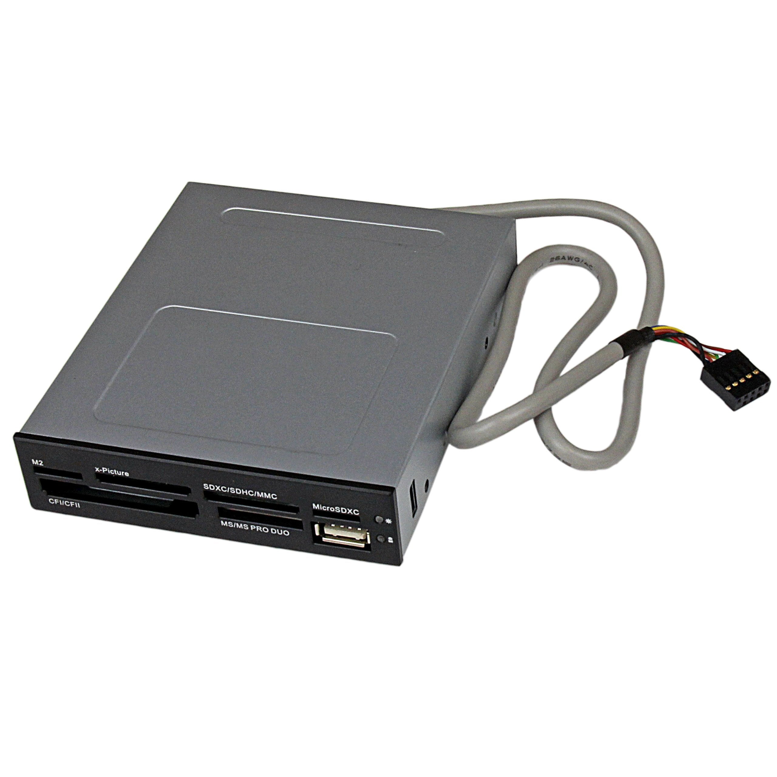 StarTech.com 3.5in Front Bay 22-in-1 USB 2.0 Internal Multi Media Memory Card Reader with Simultaneous Access - CF/SD/MMC/MS/xD - Black (35FCREADBK3