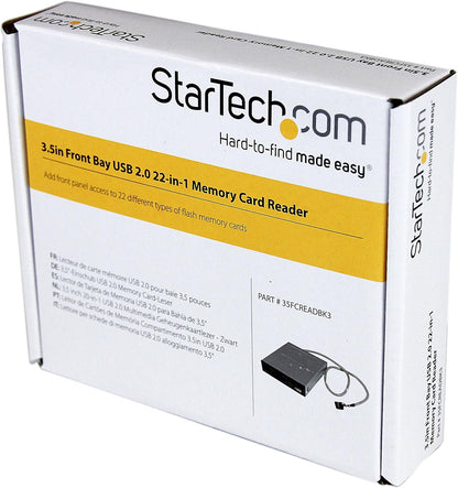StarTech.com 3.5in Front Bay 22-in-1 USB 2.0 Internal Multi Media Memory Card Reader with Simultaneous Access - CF/SD/MMC/MS/xD - Black (35FCREADBK3