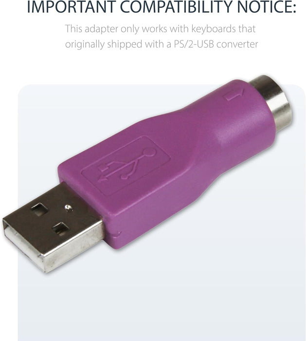 StarTech.com Replacement PS/2 Keyboard to USB Adapter - F/M - Keyboard adapter - PS/2 (F) to USB (M) (GC46MFKEY