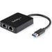 StarTech.com USB 3.0 to Dual Port Gigabit Ethernet Adapter w/ USB Port - 10/100/100 - USB Gigabit LAN Network NIC Adapter (USB32000SPT