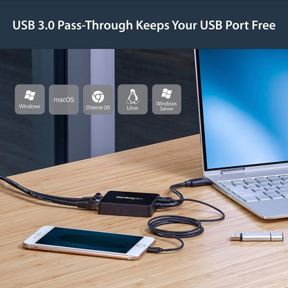 StarTech.com USB 3.0 to Dual Port Gigabit Ethernet Adapter w/ USB Port - 10/100/100 - USB Gigabit LAN Network NIC Adapter (USB32000SPT