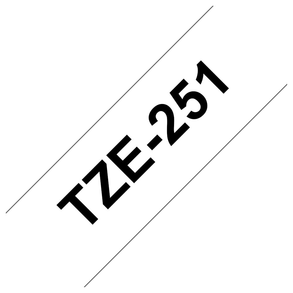 Brother TZe-251 Labelling Tape Cassette, 24 mm (W) x 8 m (L), Laminated, Brother Genuine Supplies