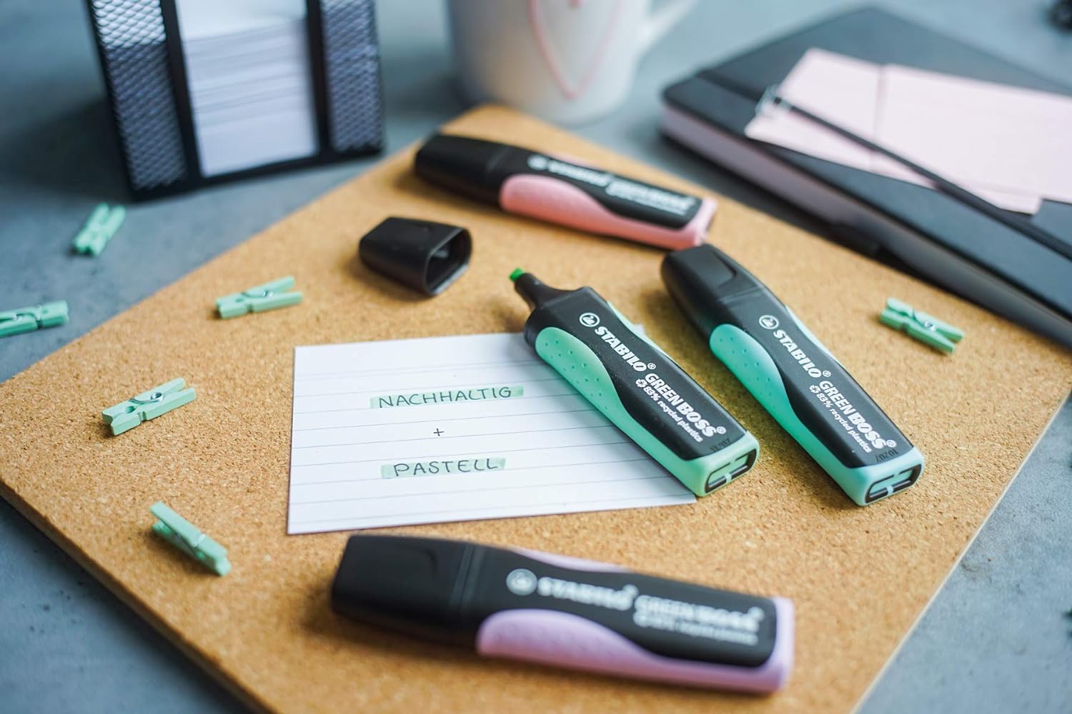 Highlighter - STABILO GREEN BOSS Pastel - Desk Set of 8 - Assorted Colours