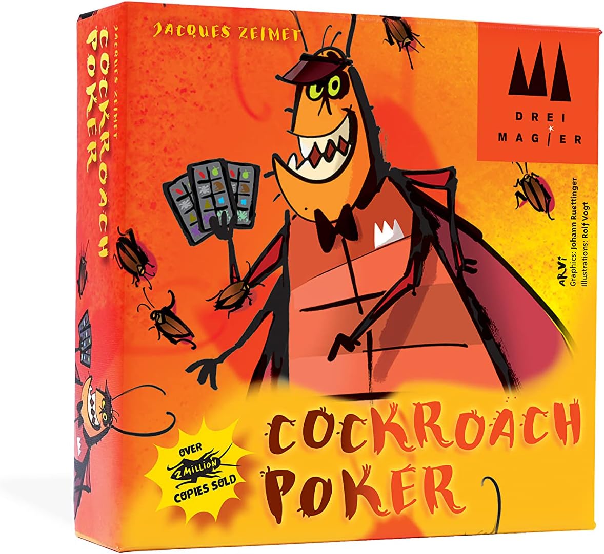 Schmidt | Cockroach Poker | Card Game | Ages 8+ | 2-6 Players | 15 Minutes Playing Time, Orange