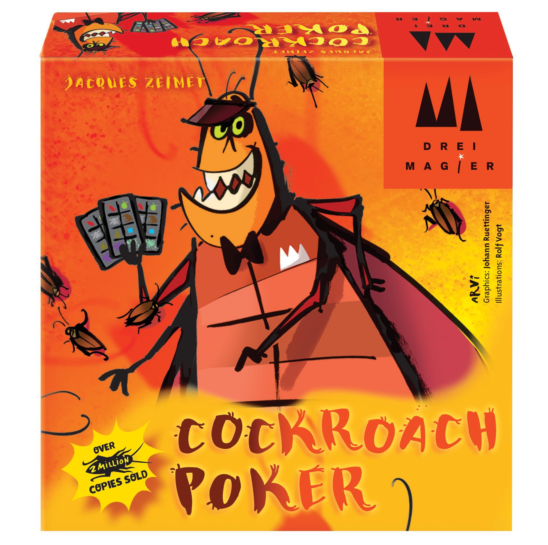 Schmidt | Cockroach Poker | Card Game | Ages 8+ | 2-6 Players | 15 Minutes Playing Time, Orange