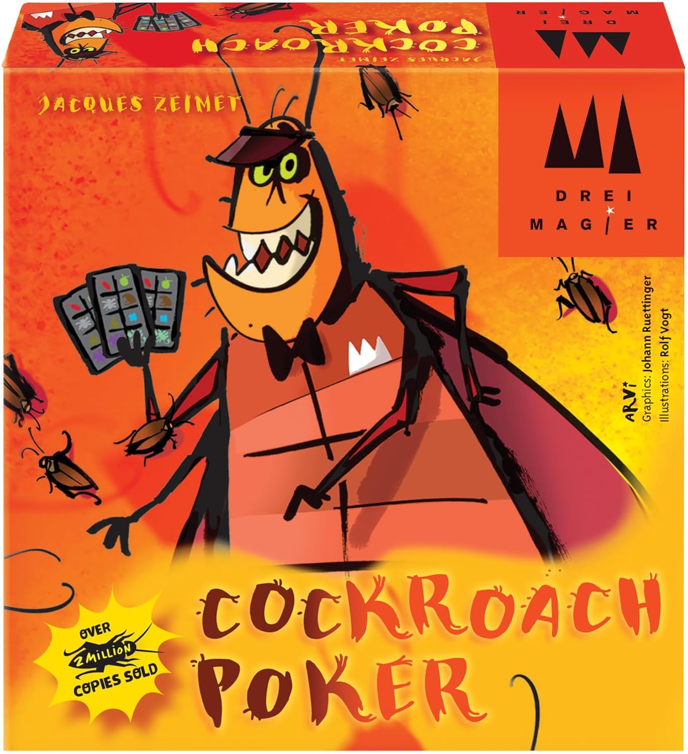 Schmidt | Cockroach Poker | Card Game | Ages 8+ | 2-6 Players | 15 Minutes Playing Time, Orange