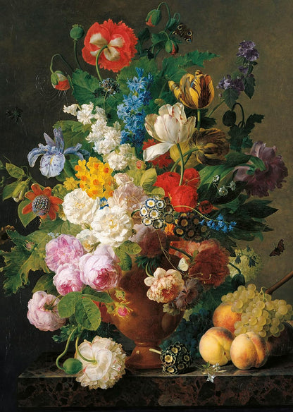 Clementoni - 31415 - Museum Collection puzzle for adults and children - Van Deal, Bowl of Flowers - 1000 Pieces,28.1 x 37 x 5.5 Still Life with Flowers - Van Dael