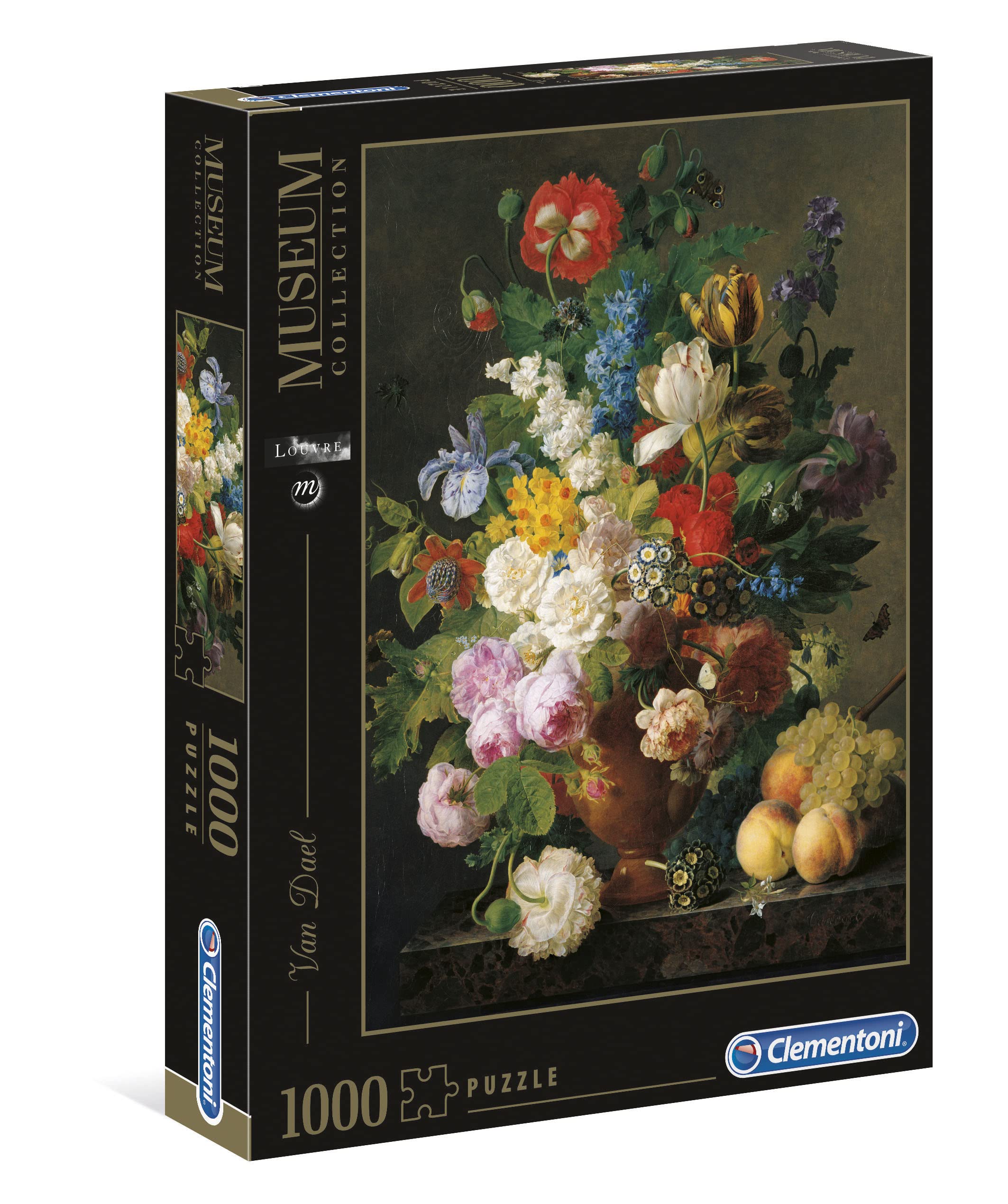 Clementoni - 31415 - Museum Collection puzzle for adults and children - Van Deal, Bowl of Flowers - 1000 Pieces,28.1 x 37 x 5.5 Still Life with Flowers - Van Dael