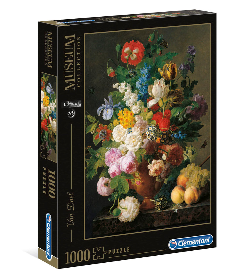 Clementoni - 31415 - Museum Collection puzzle for adults and children - Van Deal, Bowl of Flowers - 1000 Pieces,28.1 x 37 x 5.5 Still Life with Flowers - Van Dael