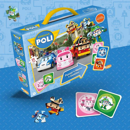 Robocar poli - 3 in 1 Box (Puzzel+Memo+Domino