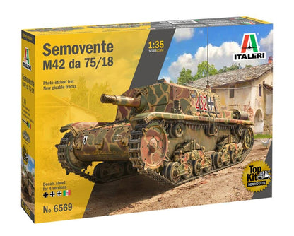 Italeri 6569S 1:35 Semovente M42 da 75/18 mm, Model Building, self-Assembly, Craft, Hobby, Gluing, Plastic kit, Detailed