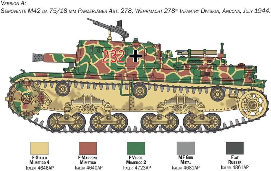 Italeri 6569S 1:35 Semovente M42 da 75/18 mm, Model Building, self-Assembly, Craft, Hobby, Gluing, Plastic kit, Detailed