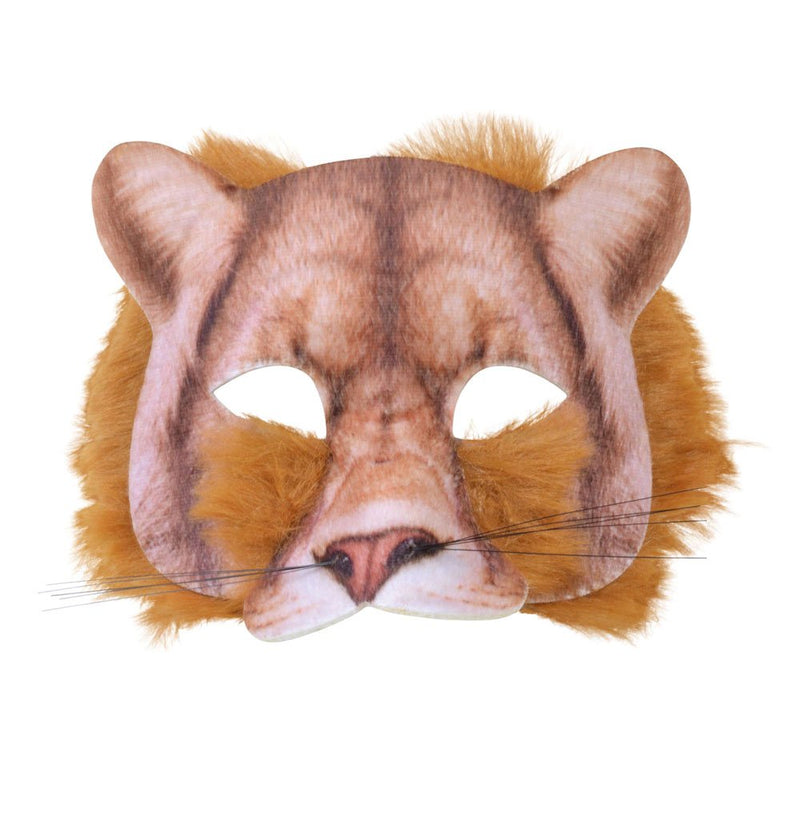 Forum Novelties X78698 Fur Mask | Lion Face Realistic Look | 1pc, unisex-adult, Multi-Colour, One Size