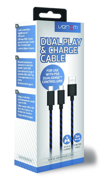 Venom 3 meter Dual Play & Charge Kabel (PS5