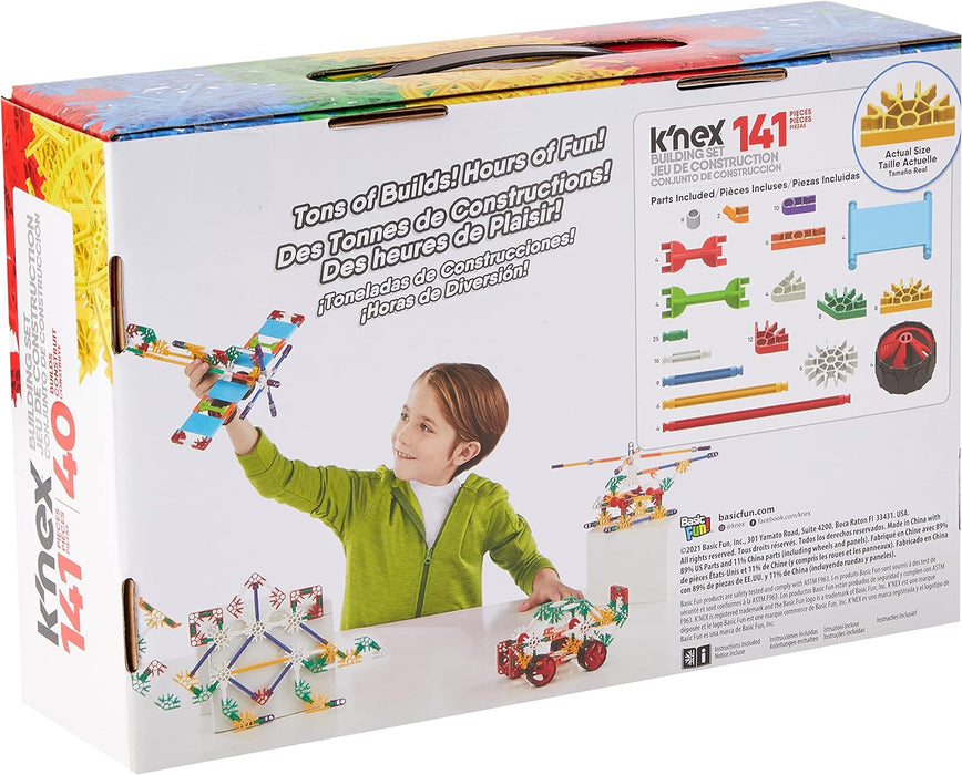 K'NEX 15210 Beginner 40 Model Building Set, Educational Toys for Boys and Girls, 141 Piece Beginners Learning Kit, Engineering for Kids, Colourful Building Construction Toys for Children Aged 5 +