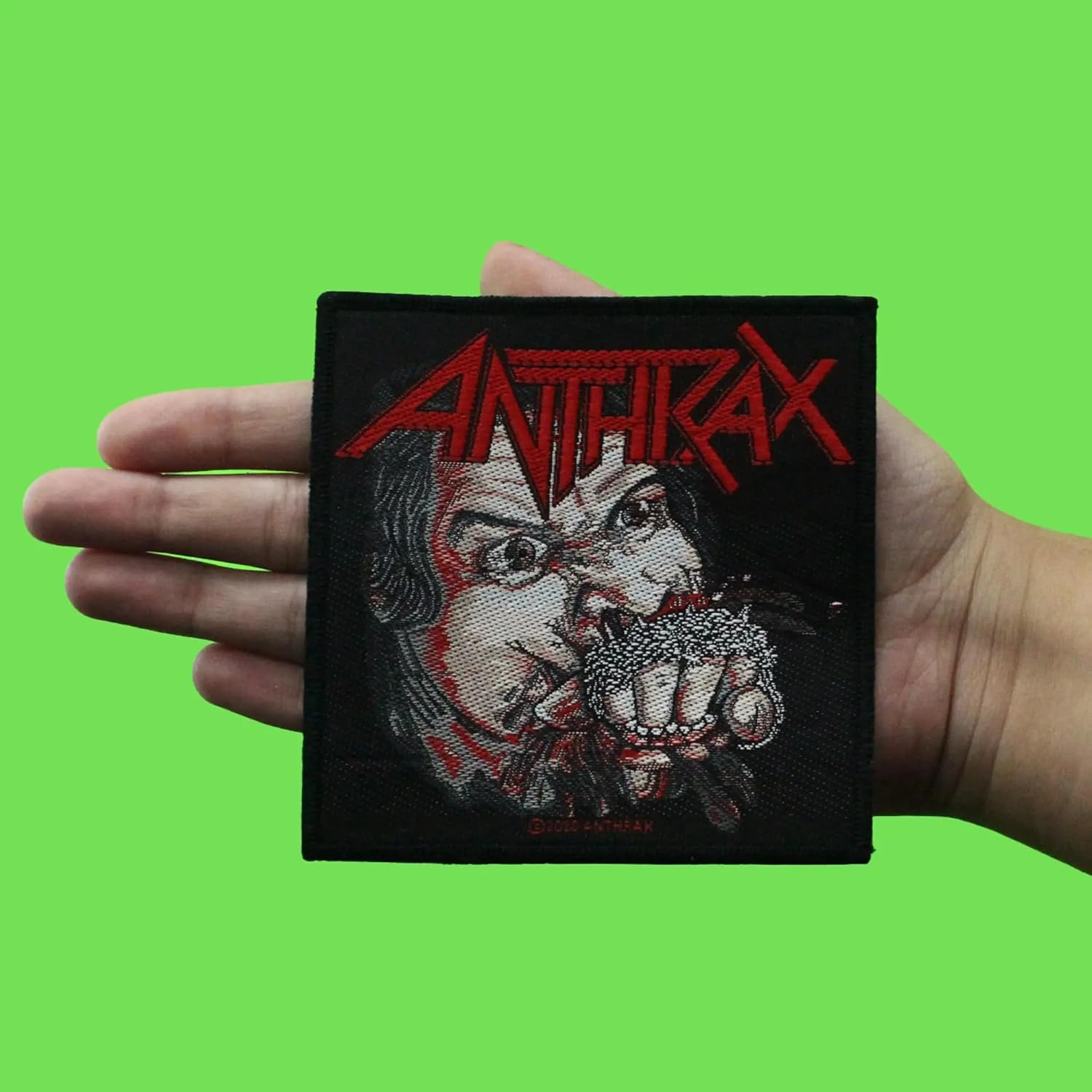 Razamataz Anthrax - Fistfull of Metal Patch 10cm x 10cm Black