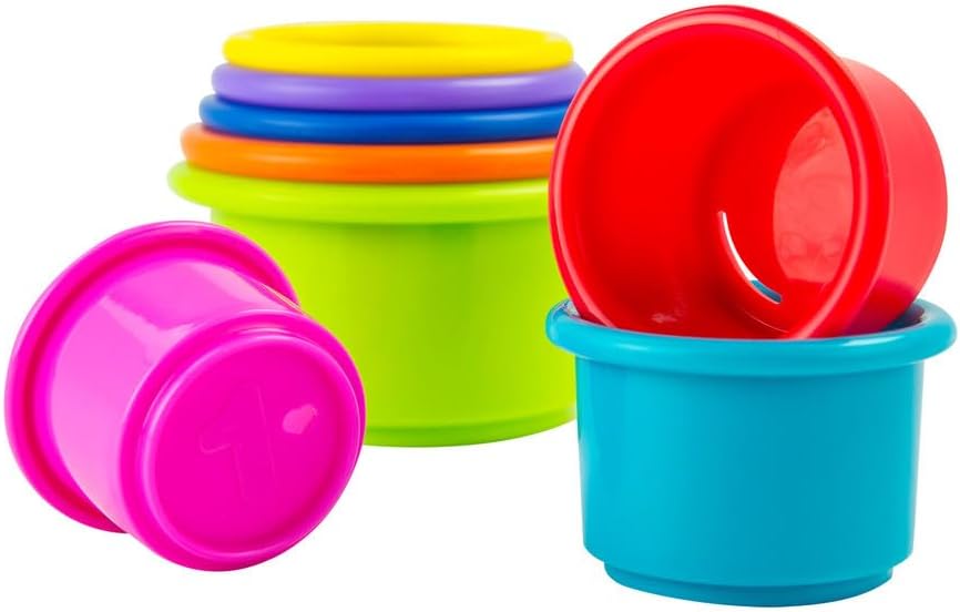 LAMAZE - Pile And Play Stacking Cups - Stacking And Nesting Toy Set - Stacking Cups for Babys - Colourful Toys of Babys, Multicoloured , From 0 Months +