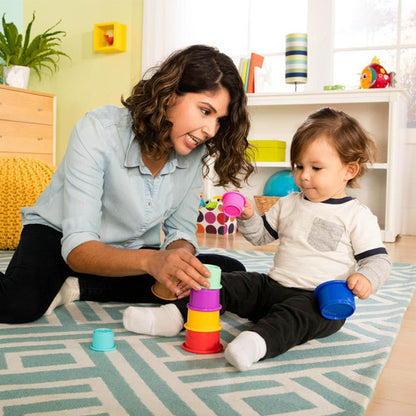 LAMAZE - Pile And Play Stacking Cups - Stacking And Nesting Toy Set - Stacking Cups for Babys - Colourful Toys of Babys, Multicoloured , From 0 Months +