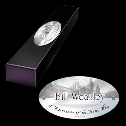 The Noble Collection - Bill Weasley Character Wand - 14in (36cm) Wizarding World Wand With Name Tag - Harry Potter Film Set Movie Props Wands