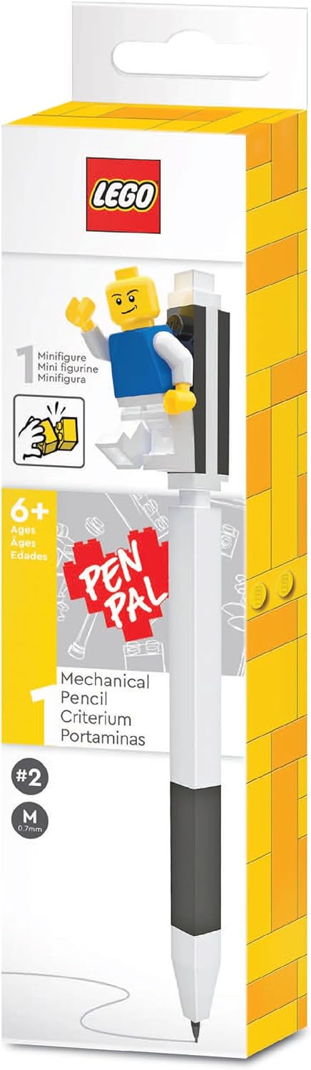 IQ LEGO Stationery Pen Pal – LEGO Druckbleistift und klassische Minifigur (Farben der Minifigur können variieren