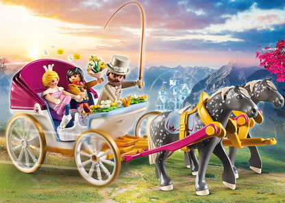 Playmobil 70449 Princess with Horse-Drawn Carriage, Magical world for princes and princesses, fun imaginative role play, playset suitable for children ages 4+ Single