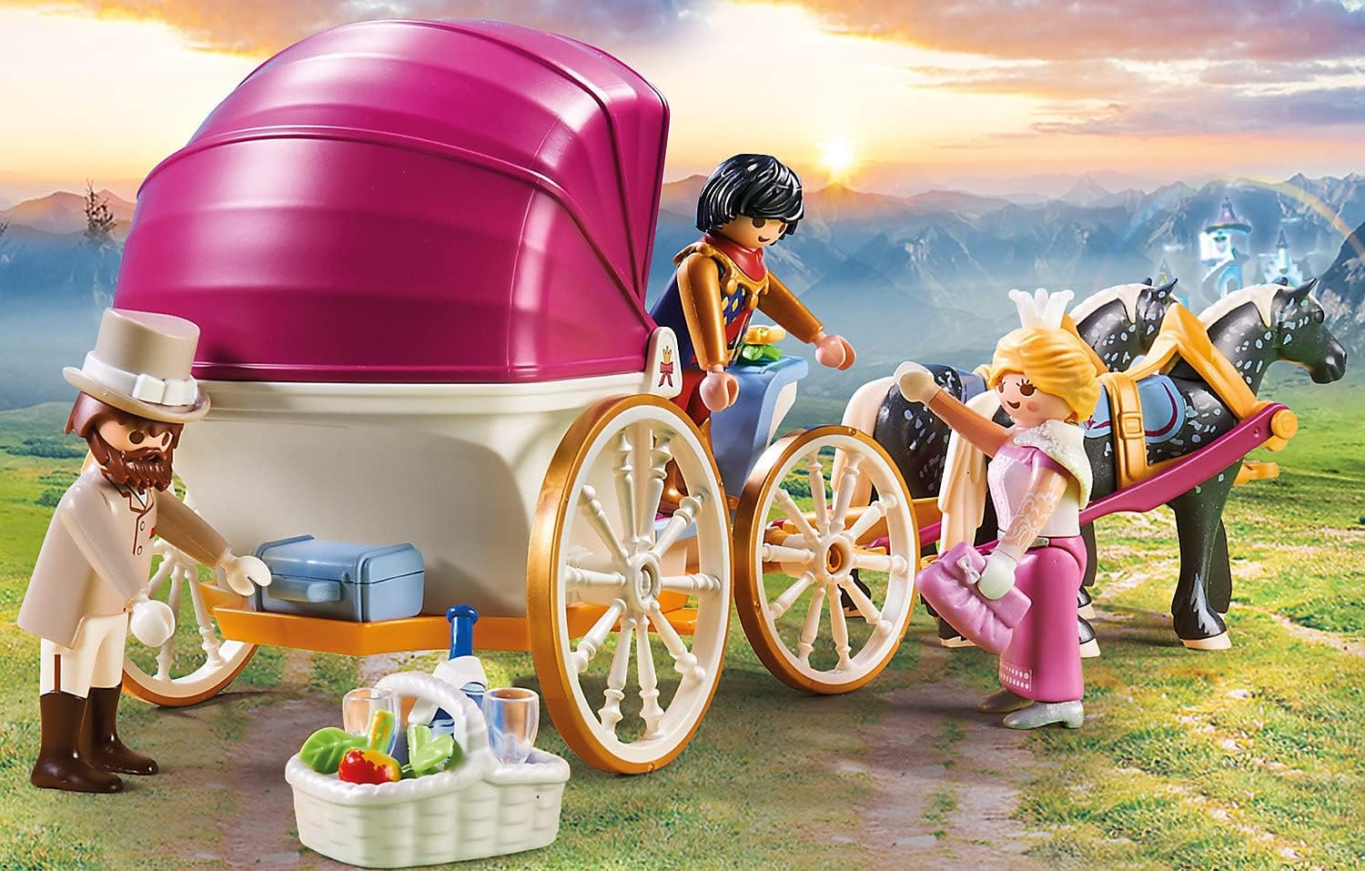 Playmobil 70449 Princess with Horse-Drawn Carriage, Magical world for princes and princesses, fun imaginative role play, playset suitable for children ages 4+ Single