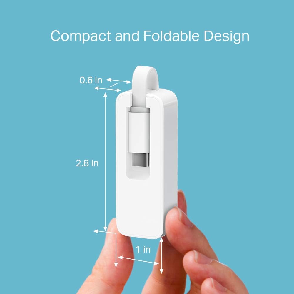 TP-Link USB Type-C to RJ45 Gigabit Ethernet Network Adapter, USB 3.0 ideal for Ultrabook, Chromebook, Laptop, Desktop, Plug & Play for Windows11/ 10, Mac OS X (10.9+), Chrome OS, Linux OS(UE300C