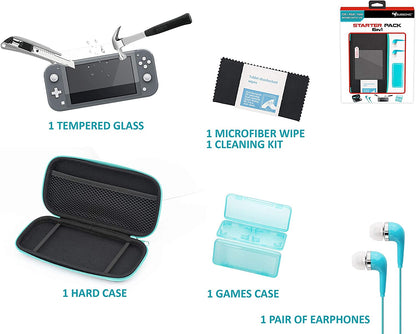 Subsonic - 6 In 1 Accessory Pack for Nintendo Switch Lite with Carrying Case and Tempered Glass Protective Screen (Nintendo Switch////