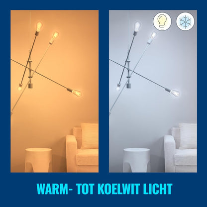 WiZ White  Smart Connected WiFi Clear Light Bulb. 60W White Light. App Control for Home Indoor Lighting, Livingroom, Bedroom. Clear 1 Count (Pack of 1) Edison ST64 E27 Edison Screw