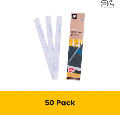 3L Filing Strips Polyester Self-adhesive 295mm for A4 Ref 8804-50