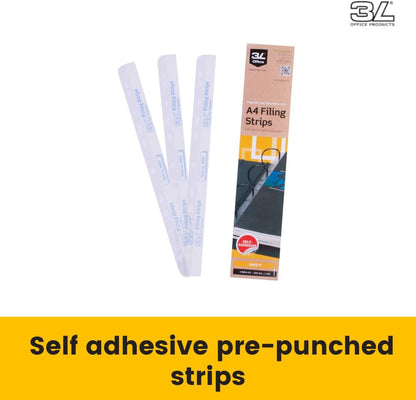 3L Filing Strips Polyester Self-adhesive 295mm for A4 Ref 8804-50