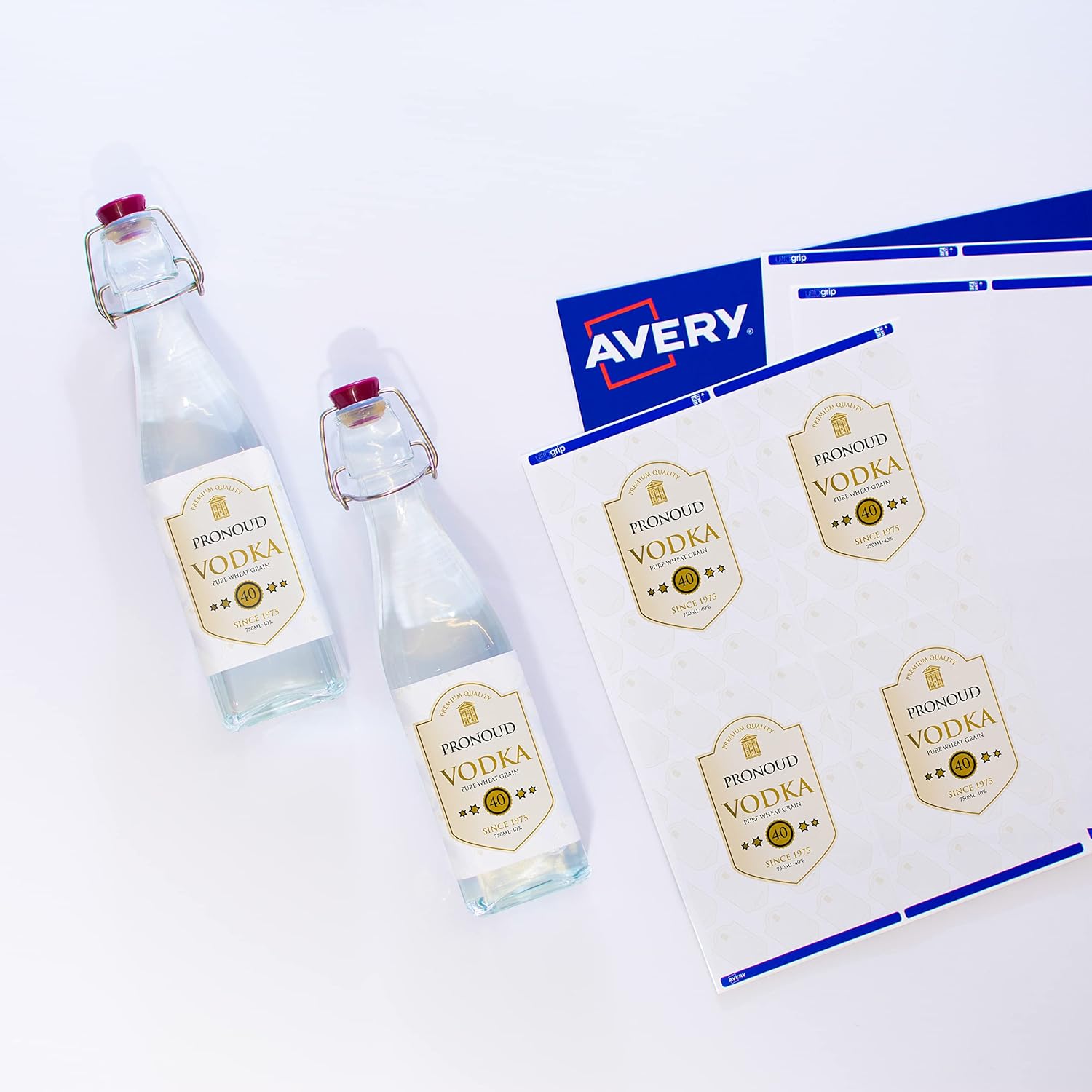 Avery L7169 Self Adhesive Parcel Shipping Labels, Laser Printers, 4 Labels Per A4 Sheet, 400 Labels, UltraGrip, white