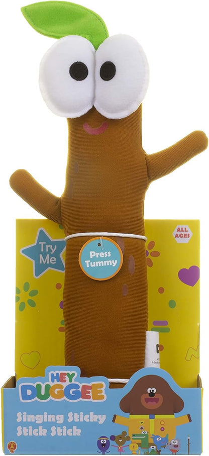 Hey Duggee Singing Sticky Stick Stick Soft Toy, Brown Single