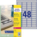Avery L6009-20 Extra-Strong Adhesive Silver Heavy Duty Labels, 48 Labels Per A4 Sheet, 45.7 x 21.2