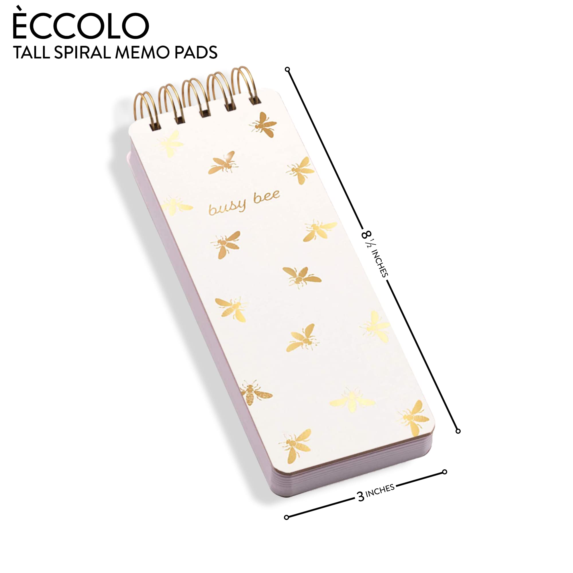 Eccolo Notizblock, Spiralbindung, stabiles Cover, 7,6 x 21,6 cm, 300 Seiten