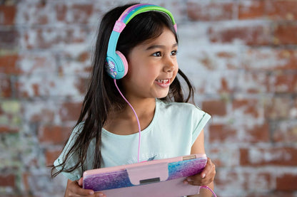 OTL Technologies Hello Kitty Rainbow Wired Headphones for Kids | Ages 3 to 7 Years, Model HK0760, 3.5mm Jack, Adjustable Headband