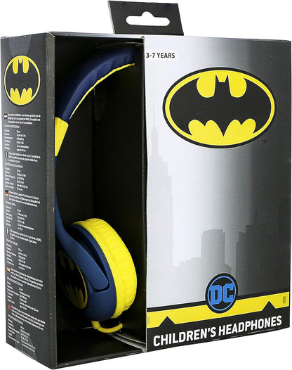 OTL Technologies Batman Bat Signal Junior Hoofdtelefoon, gevoerde beugel, in grootte verstelbaar, met kabel, voor kinderen, volumebegrenzing tot 85 dB, unisex, officieel gelicentieerd product