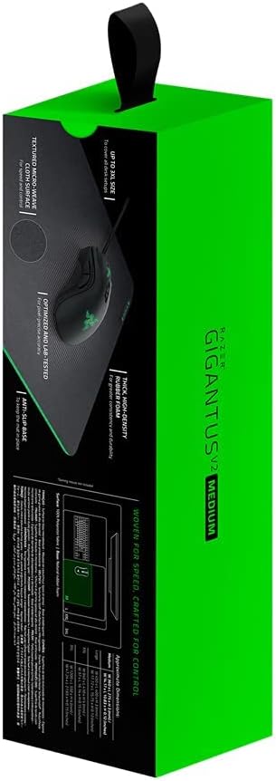Razer Gigantus V2 Medium - Soft Medium Gaming Mouse Mat for Speed and Control (Non-Slip Rubber, Textured Micro-Weave Cloth, 36 x 27 x 0.3cm) Black