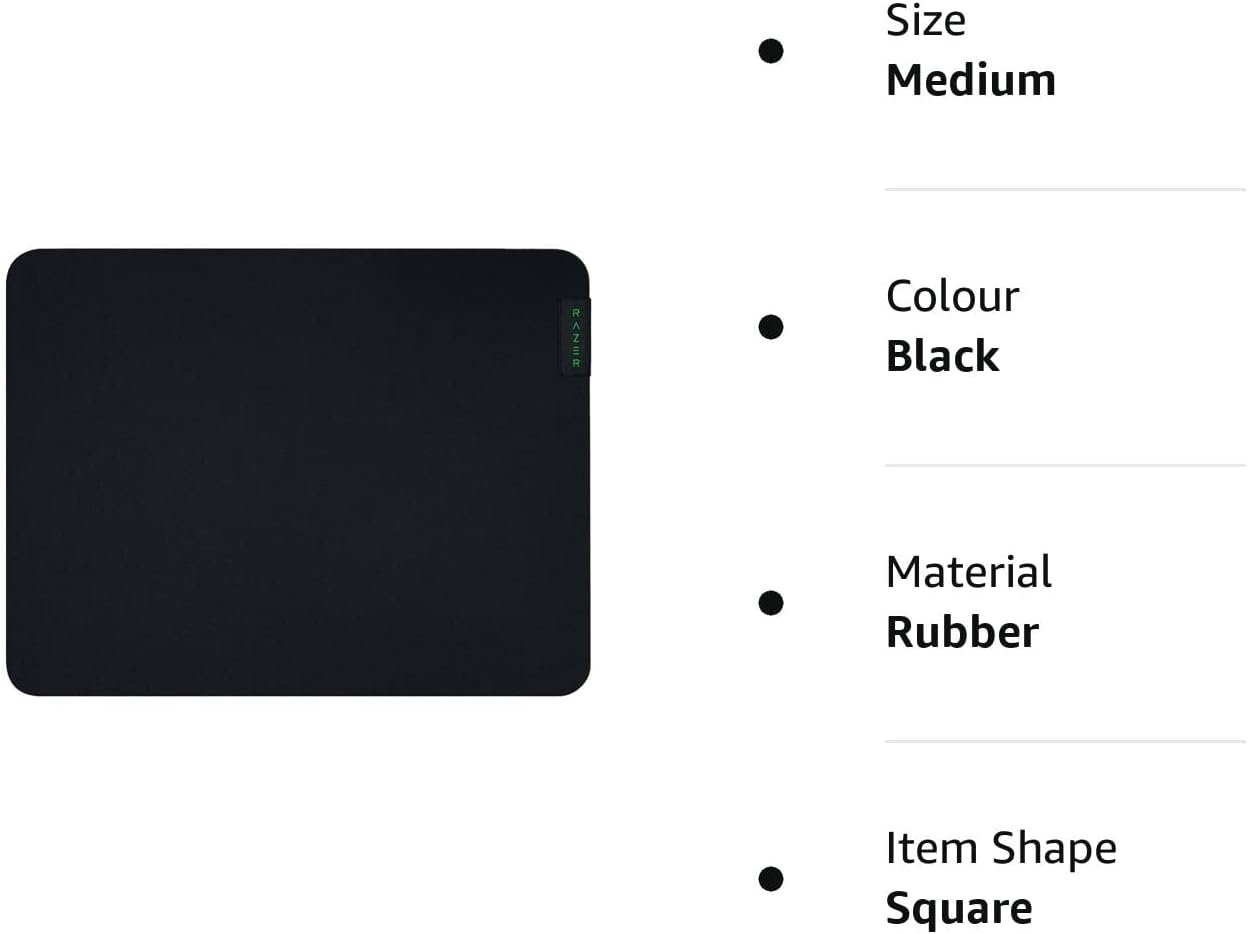 Razer Gigantus V2 Medium - Soft Medium Gaming Mouse Mat for Speed and Control (Non-Slip Rubber, Textured Micro-Weave Cloth, 36 x 27 x 0.3cm) Black